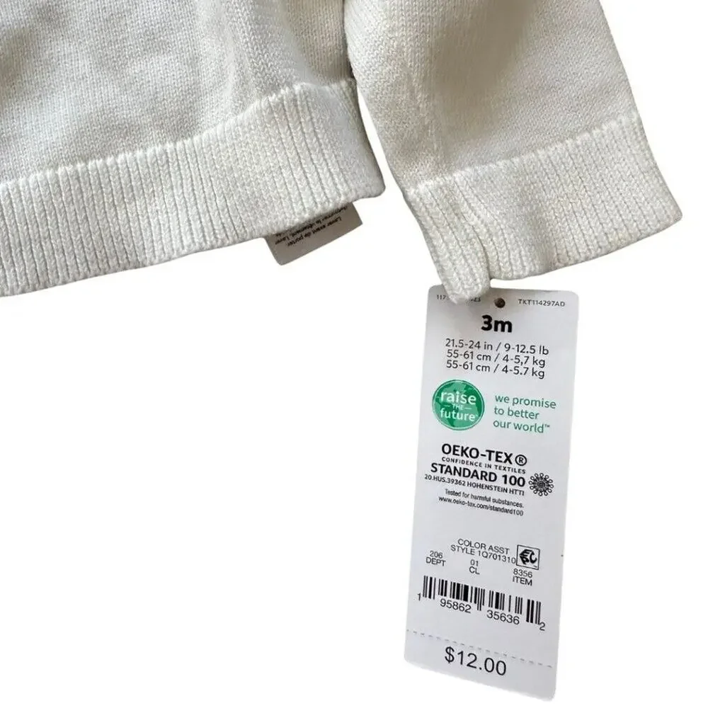 NWT Carter's Sweater White 3M